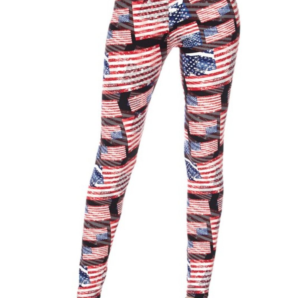 RED WHIT & BLUE FLAG LEGGINGS
